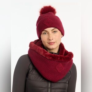 LeMieux Lila Knit Beanie with Embroidered Logo Patch, OS, in Ember.